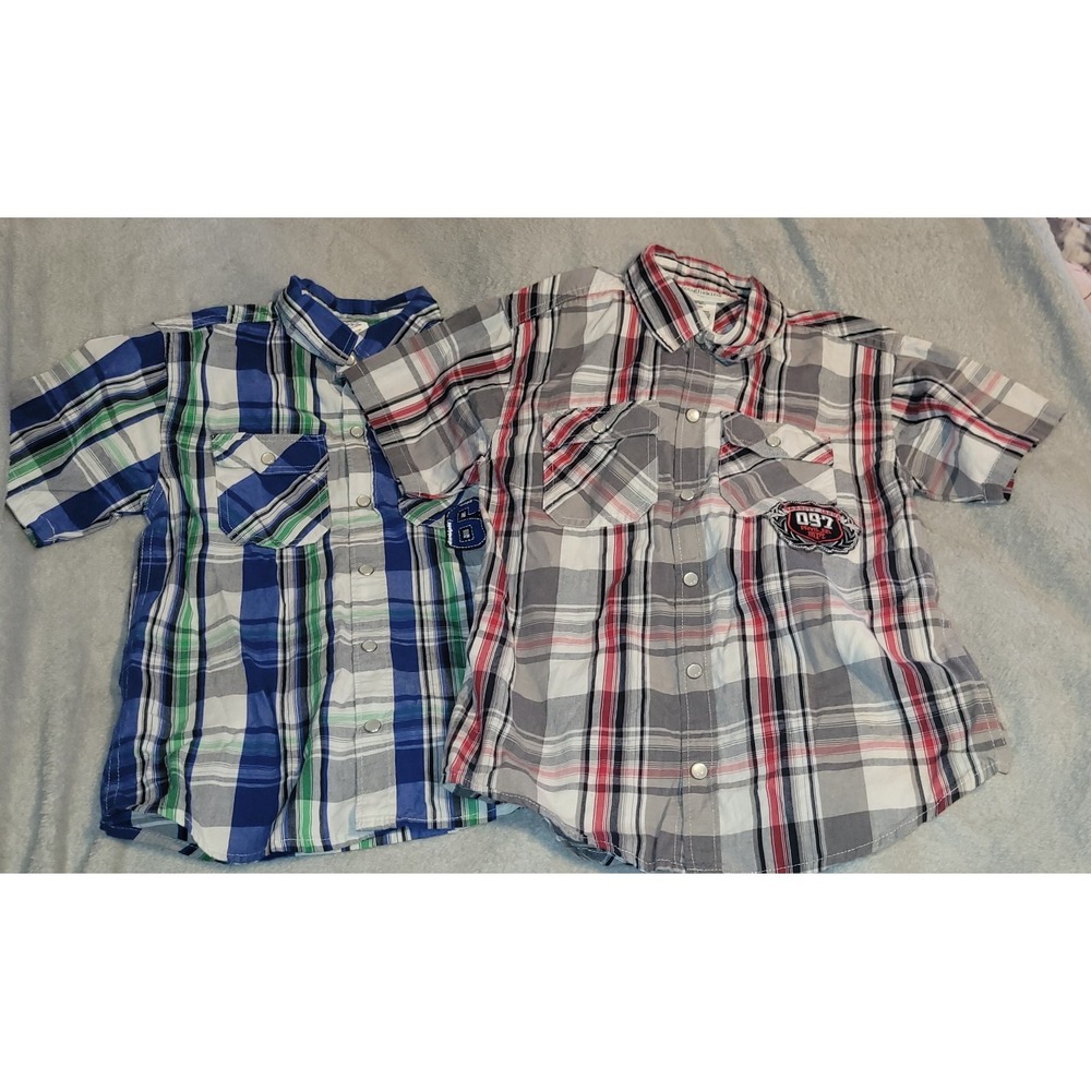 Two Boys Toughskins snap up shirt size 7 vintage look